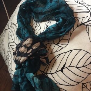 😁4/$20: Teal Oblong Silk Scarf